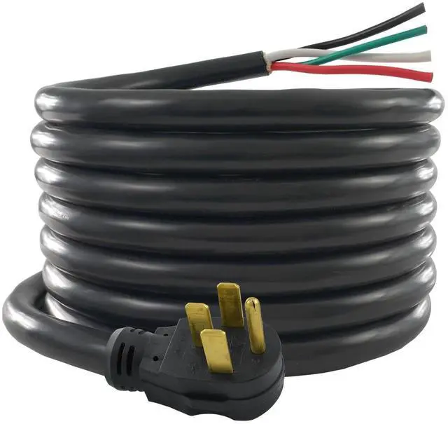 Main image of 14302 RV/Generator Power Cord 30-Foot 50 Amp Male Plug to Bare Wire, Black