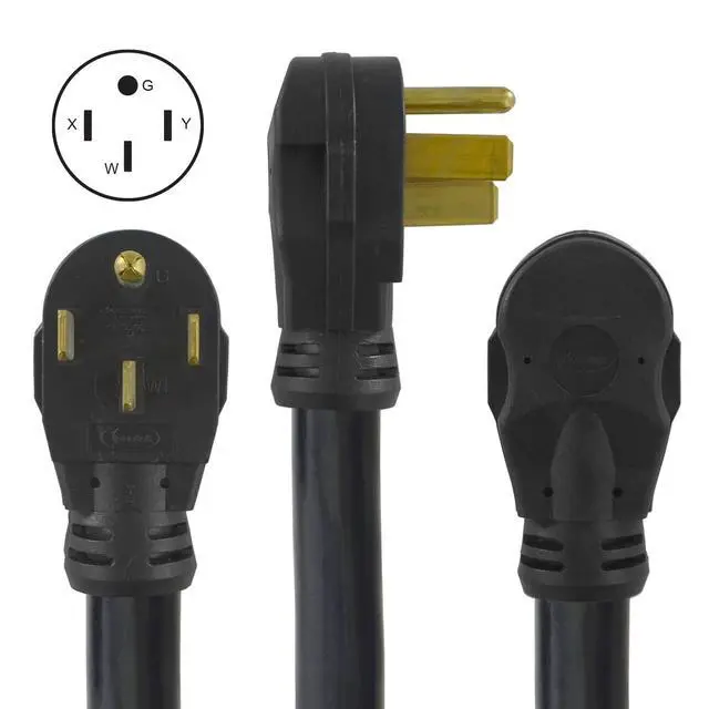 Alt view image 2 of 5 - 14302 RV/Generator Power Cord 30-Foot 50 Amp Male Plug to Bare Wire, Black