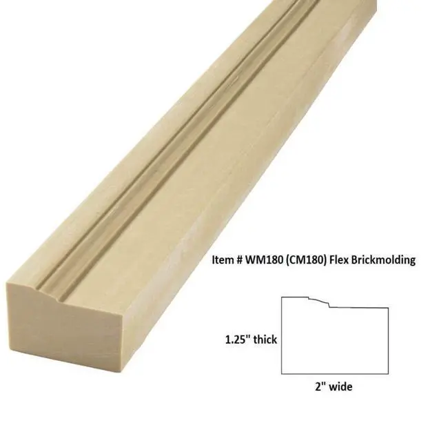 Alt view image 2 of 4 - #180: Flexible Brick Molding: 1.25" Thick x 2" Wide - PRE Curved to fit Half Round Arches 57" Diameter up to 66" Diameter