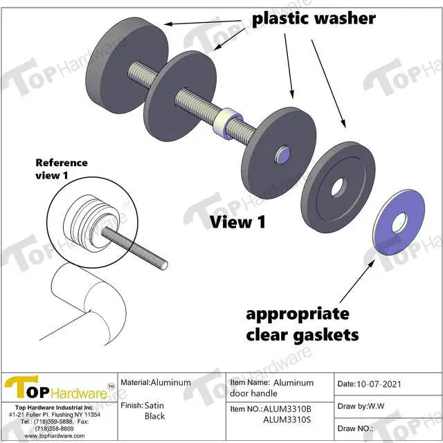 Alt view image 6 of 6 - Solid Aluminum Commercial Door Push Pull Bar Set, 33" Push Bar and 10" Center-to-Center Pull Handle, Heavy Duty Storefront Entrance Hardware for Glass and Metal Doors, Brush Satin Finish