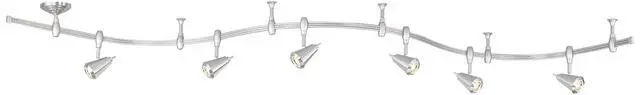 Alt view image 2 of 6 - Track Light Fixture - 6 Head LED Track Light, Brushed Nickel, Adjustable Monorail Modern for Ceilings, Kitchen Islands, Bedrooms, Foyers, Living Rooms - 108" Wide, 9 1/4" High