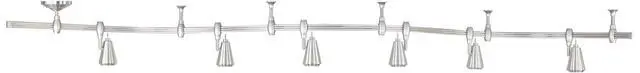 Alt view image 5 of 6 - Track Light Fixture - 6 Head LED Track Light, Brushed Nickel, Adjustable Monorail Modern for Ceilings, Kitchen Islands, Bedrooms, Foyers, Living Rooms - 108" Wide, 9 1/4" High