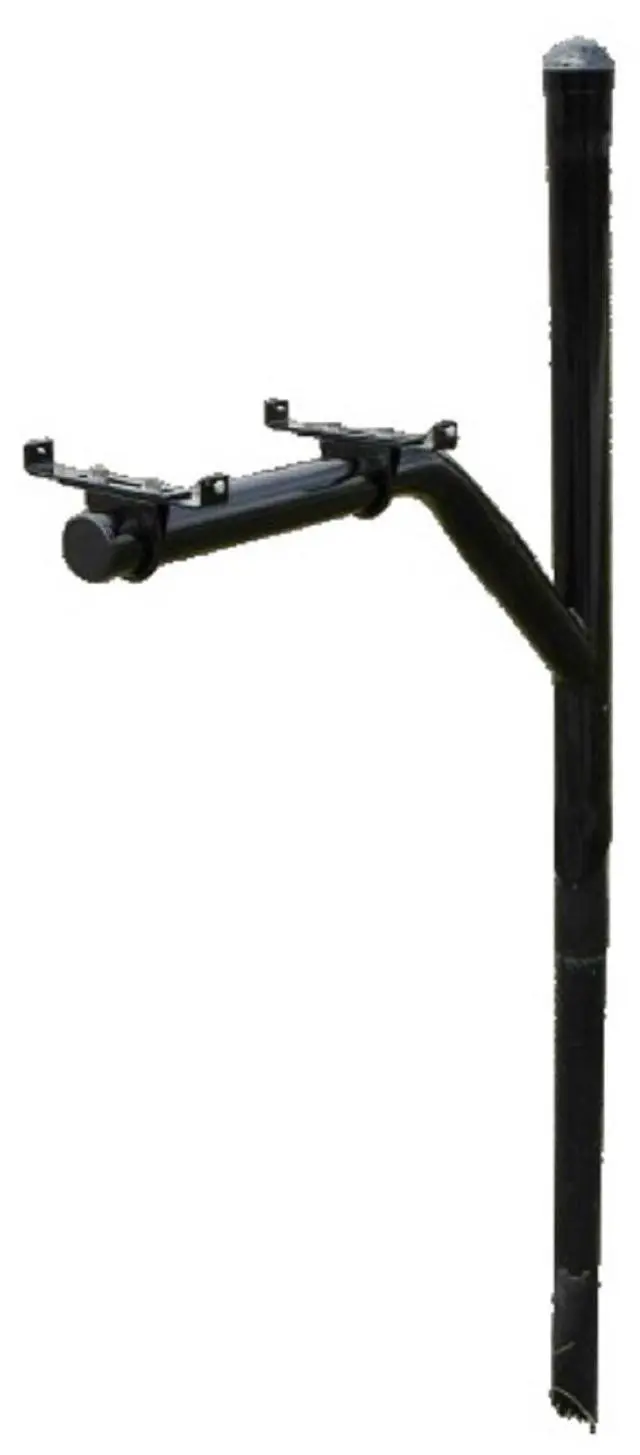 Main image of Return-to-Center Swing Away Snowplow Proof Mailbox Post - Black Steel Mailbox Extender (24 Inch)