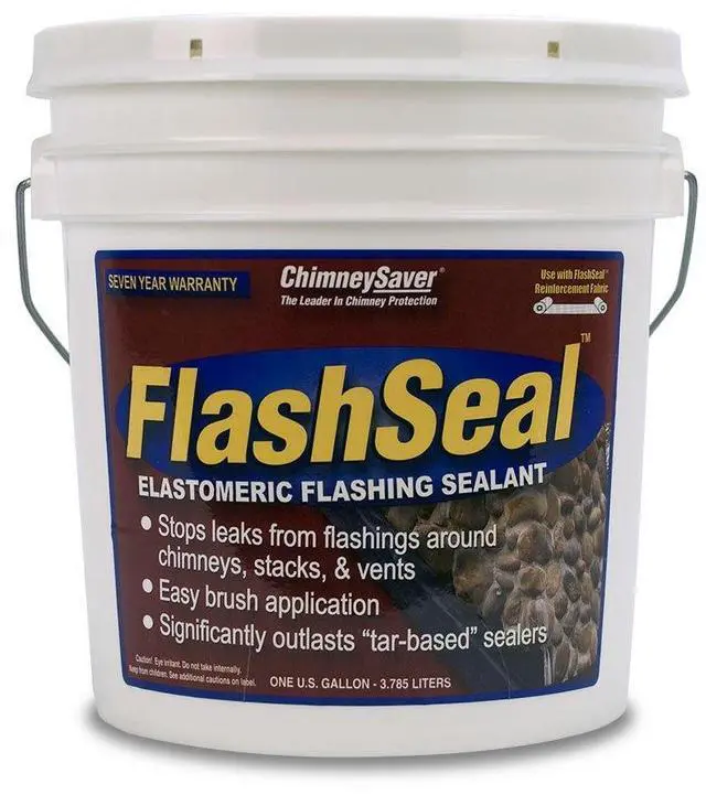 Main image of FlashSeal Elastomeric Roof Chimney Flashing Sealant - Flexible and Long Lasting Waterproof Sealant to Stop Leaks Around Chimneys, Stacks, Vents & Skylights - 1 Gallon (Brown)