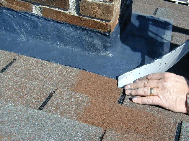 Alt view image 4 of 6 - FlashSeal Elastomeric Roof Chimney Flashing Sealant - Flexible and Long Lasting Waterproof Sealant to Stop Leaks Around Chimneys, Stacks, Vents & Skylights - 1 Gallon (Brown)