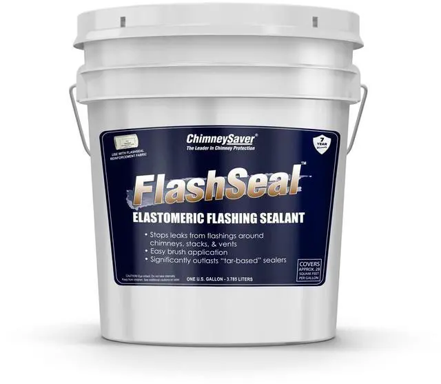 Main image of FlashSeal Elastomeric Roof Chimney Flashing Sealant - Waterproof, Flexible Seal - 1 Gallon (White)
