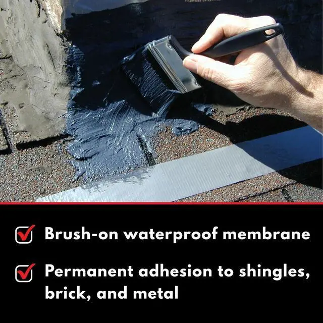 Alt view image 2 of 6 - FlashSeal Elastomeric Roof Chimney Flashing Sealant - Waterproof, Flexible Seal - 1 Gallon (White)
