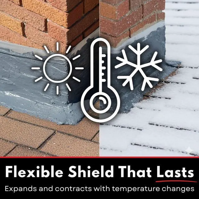 Alt view image 4 of 6 - FlashSeal Elastomeric Roof Chimney Flashing Sealant - Waterproof, Flexible Seal - 1 Gallon (White)