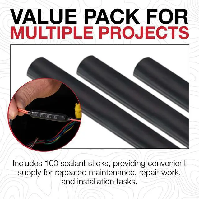 Alt view image 3 of 6 - Weatherproof Sealant Sticks, Waterproof Sealing for Electrical Wiring and Automotive Repairs, Heat Applied Adhesive for Outdoor Use, Glue Gun Compatible, Potting Polymer Sealant Pack of 100