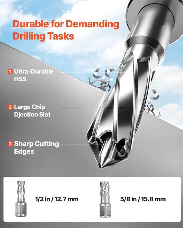 Alt view image 4 of 6 - Magnetic Drill, 1200W Motor 1.6 in Boring Diameter, 2810 lbf Electric Mag Drill Press, with 2 Coring Bits, Variable Speed, Drilling Machine for Metal Surface, Home Improvement Industry, Yellow