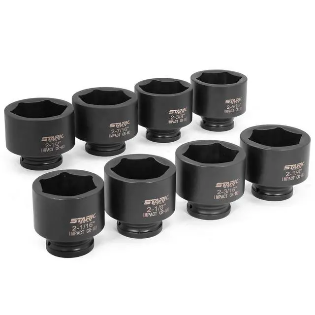 Alt view image 4 of 5 - 8-Pieces Jumbo Impact Stock Set Sizes 3/4" Drive Deep Socket Set SAE (2-1/16, 2-1/8, 2-3/16, 2-1/4, 2-5/16, 2-3/8, 2-7/16, 2-1/2 inch) Storage Case