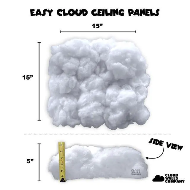 Alt view image 3 of 6 - Fluffy Cloud Wall Panels | LED Cloud Ceiling Set - Peel & Stick 3D Panels | 10 Panels - Acoustic Wall Panels