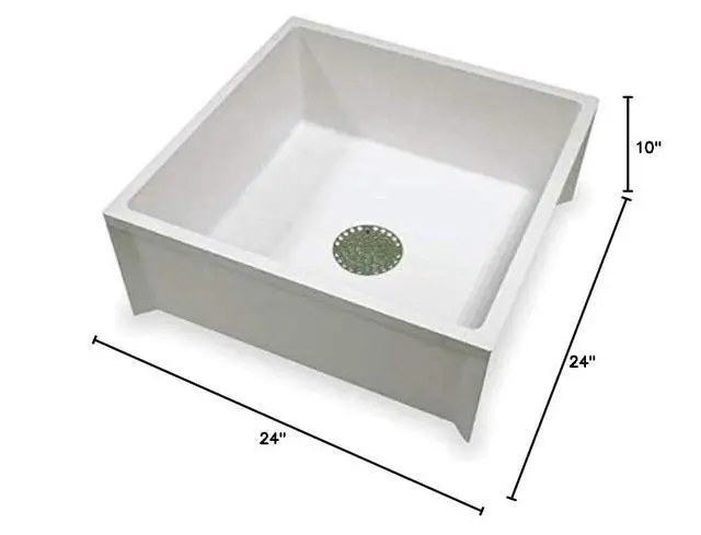 Alt view image 2 of 2 - 24 in W x 24 in L x 10 in H, Fiberglass, Mop Sink