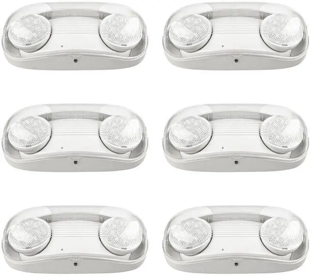 Main image of Outdoor Emergency Light with Battery Backup, Exterior Lights with Battery Backup, Wet Location, LED Egress Lights, Exterior Two Adjustable Heads Emergency Lighting Fixture,120/277V, UL Listed (6 Pack)