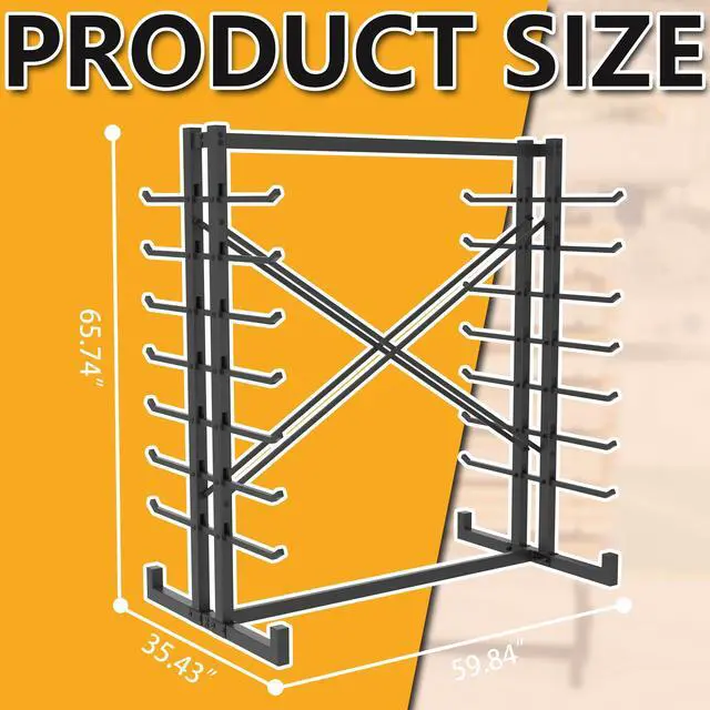 Alt view image 3 of 6 - 7-Tier Steel Storage Rack,Detachable Lumber Storage Rack,Load 2000 Lbs Heavy Organizer Shelf for Garage Shed Basement(No Wheel)