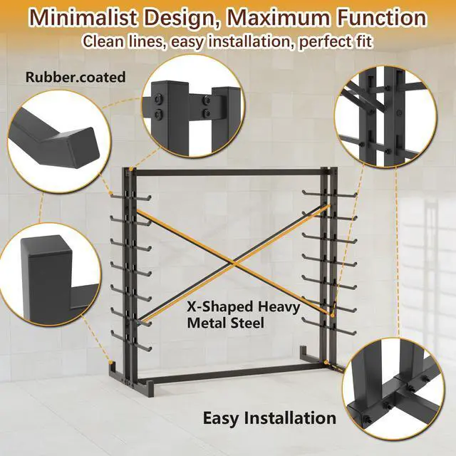Alt view image 4 of 6 - 7-Tier Steel Storage Rack,Detachable Lumber Storage Rack,Load 2000 Lbs Heavy Organizer Shelf for Garage Shed Basement(No Wheel)
