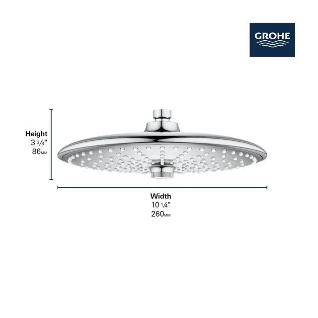 Alt view image 3 of 6 - 26456EN0 Euphoria 260 Showerhead, 3-Sprays, 1.75 GPM, Brushed Nickel