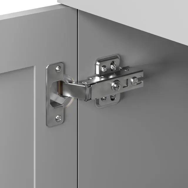 Alt view image 5 of 6 - Bathroom Vanity with Ceramic Sink, Quick Assembly 30 Inch Double Door Bathroom Cabinet Vanity with Wooden Frame and Storage, Grey