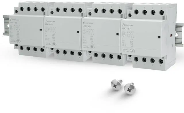 Main image of 16 Pole (4 Pole x 4) 120v Coil Contactor NO 63 amp IEC 400V AC Contactor 110/120VAC Coil - Motor Load 40A, Lighting Load 63A | Silent Operation Includes DIN Rail and Phillips Screws