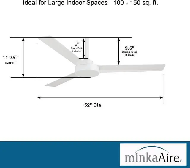 Alt view image 3 of 6 - Minka Aire F524-WHF Flat White Ceiling Fan