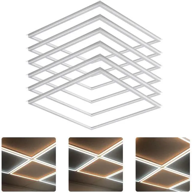 Main image of LED Energy Plus 2x2 FT Edge-Lit Frame LED Panel Lights,5CCT Selectable 3000K-6500K, 2600/3900/5200LM,20W/30W/40W Switch, Grid Drop Ceiling Lights,0-10V Dimmable,Damp Rated,100-277V,ETL Listed (6 Pack)