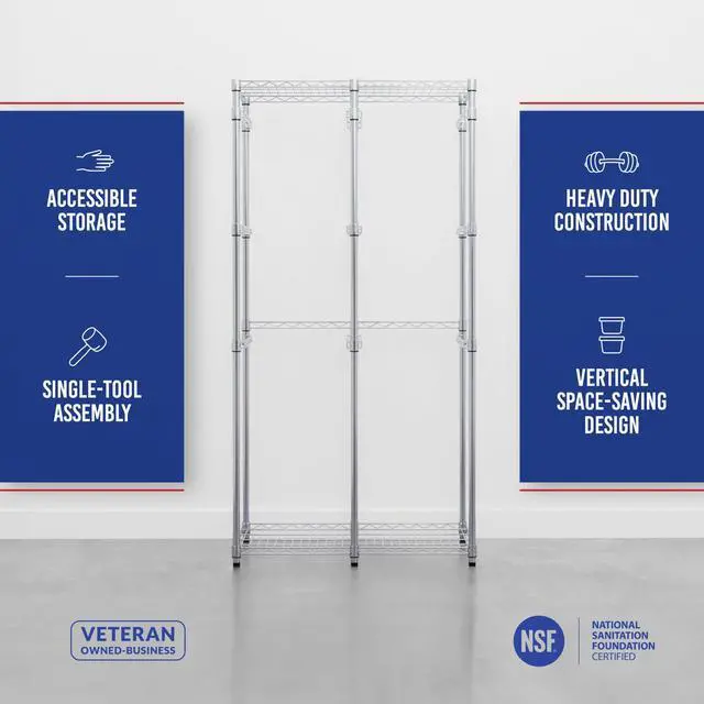 Alt view image 6 of 6 - Bin Storage Rack for 12 Gallon Storage Totes Includes 10 Bins - Garage or Holiday Organization, Declutter, NSF Certified, Zinc Plated, Heavy Duty Steel, 21.5"x34.25"x68"