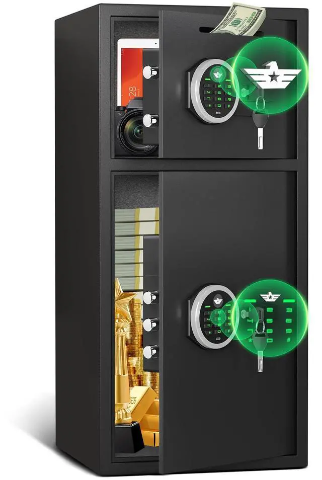 Main image of Home Safe Fireproof Waterproof, 6.5 Cub Large Money Safe with Drop Slot & Adjustable Shelf, Extra Large Cash Cabinet Safe with Double Door & Dual Alarm for Home Documents