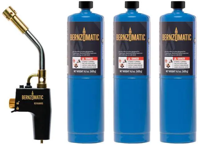 Main image of ® DuraCast® Wide Surface Torch - Durable Cast Body Aluminum Construction for Cooking, Heat Shrinking, Metalworking, and Vinyl Wrapping (TS 4500 Torch + 3 Propane Gas Cylinders)