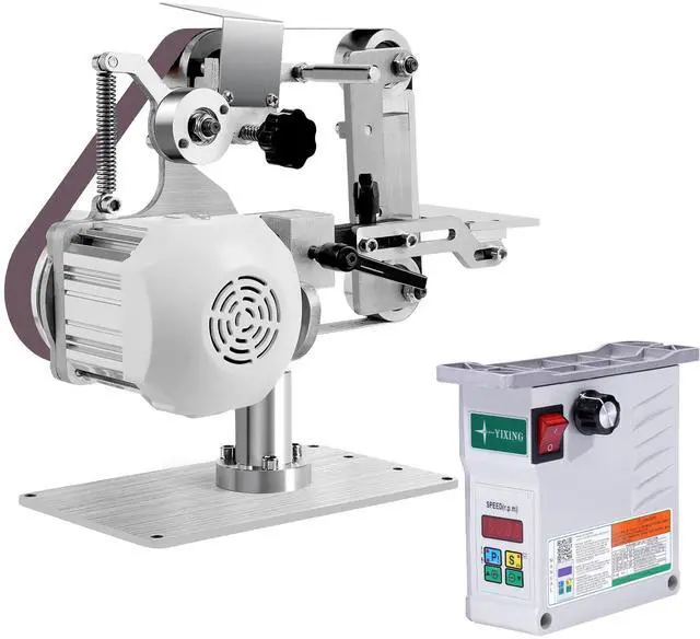 Main image of Belt Grinder Sander, 30 x 1-Inch Variable Speed Desktop Abrasive Belt Polisher Machine, 550W Knife Sharpener with 2PCS Sanding Belts for Metalworking