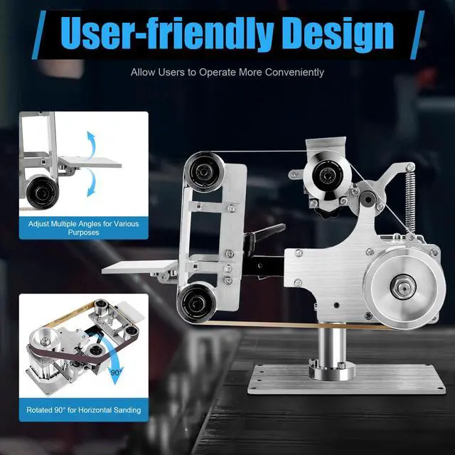 Alt view image 2 of 6 - Belt Grinder Sander, 30 x 1-Inch Variable Speed Desktop Abrasive Belt Polisher Machine, 550W Knife Sharpener with 2PCS Sanding Belts for Metalworking