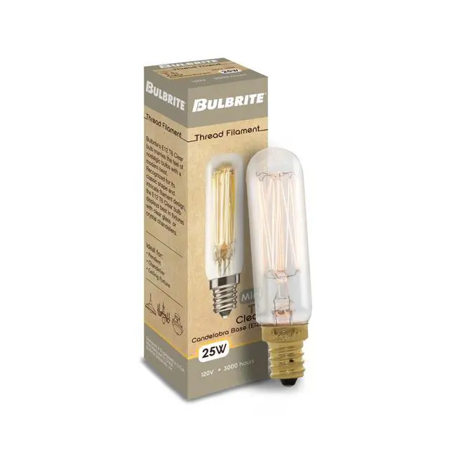 Alt view image 2 of 4 - 132507, 25W, T6, Clear, Thread, E12, 120V Light Bulb (Pack of 25)