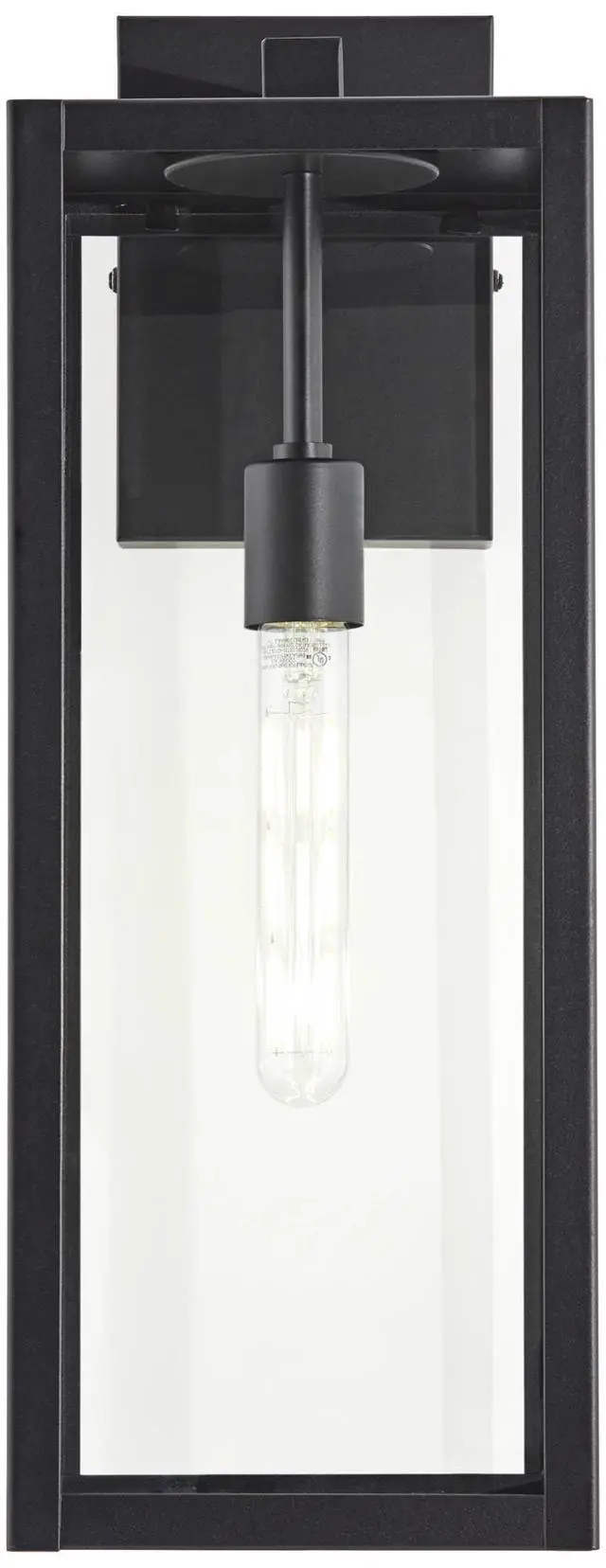 Alt view image 5 of 6 - Titan Modern Outdoor Wall Light Fixtures Set of 2 Mystic Black Rectangular Box Frame 20" Clear Glass Panels for Post Exterior Barn Deck House Porch Yard Patio Garage Garden