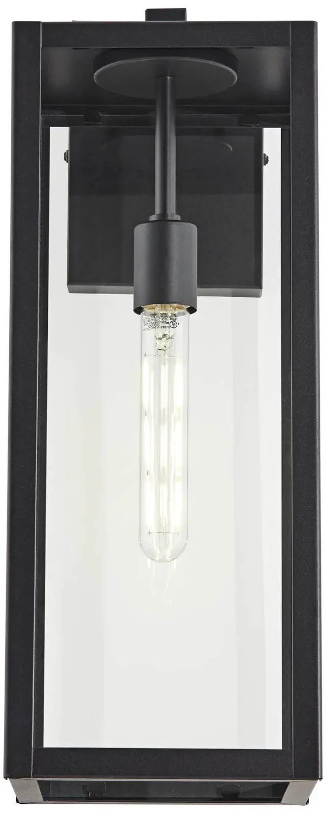 Alt view image 6 of 6 - Titan Modern Outdoor Wall Light Fixtures Set of 2 Mystic Black Rectangular Box Frame 20" Clear Glass Panels for Post Exterior Barn Deck House Porch Yard Patio Garage Garden