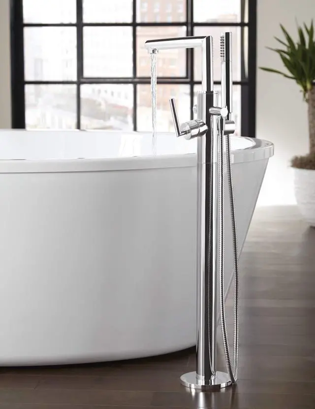 Alt view image 4 of 6 - TS50110 Freestanding Floor Mount Tub Filler Single Riser Floor Joist Concrete Mounting Kit