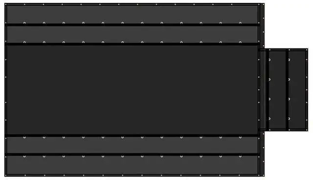 Main image of Airbag/Parachute Fabric Black Ultra Light Lumber Tarp 16' x 24' (4' Drop) - 14 Oz Waterproof Vinyl Lumber Tarps for Flatbed Truck & Trailer