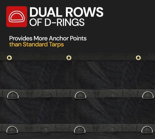 Alt view image 2 of 6 - Airbag/Parachute Fabric Black Ultra Light Lumber Tarp 16' x 24' (4' Drop) - 14 Oz Waterproof Vinyl Lumber Tarps for Flatbed Truck & Trailer