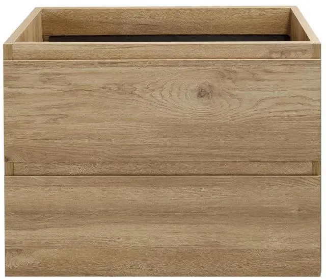 Main image of Wall-Mounted Bathroom Vanity with 2 Soft-Close Drawers Moisture-Resistant MDF, Space-Saving Design for Modern Bathrooms (Nature Without Sink, 24)