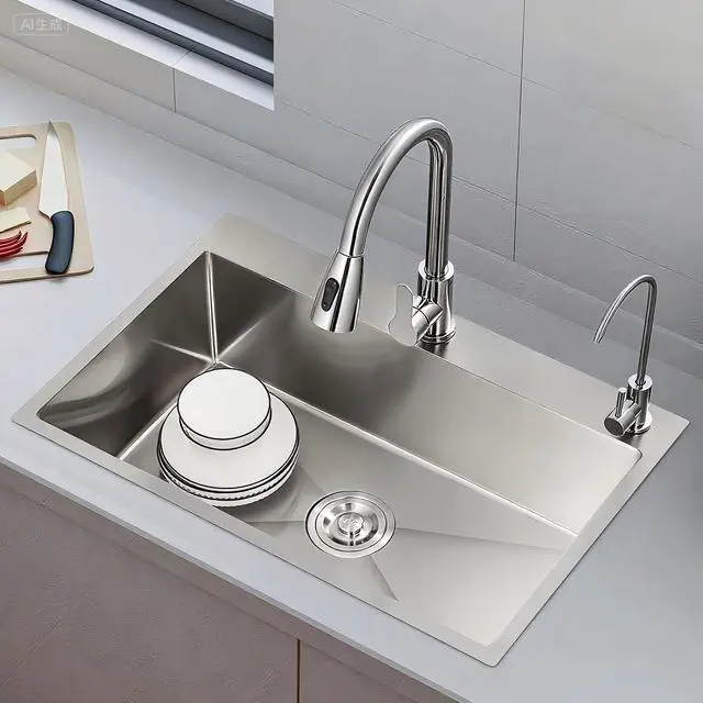 Alt view image 2 of 6 - 33x22 Drop in Kitchen Sink, 10" Deep Large Top Mount Single Bowl Kitchen Sinks Nano Coating Stainless Steel Kitchen Laundry Room Sinks with Accessories