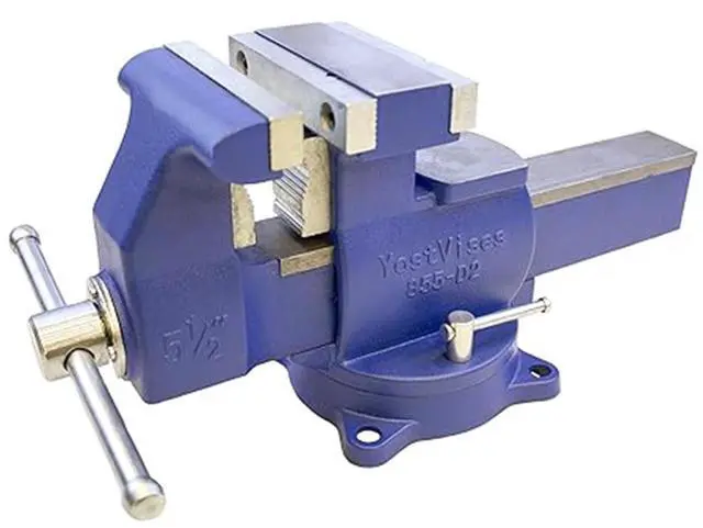 Main image of Yost Vises 880-D2 Reversible Combination Vise System | 8 Inch Jaw Width Heavy-Duty Utility Pipe and Bench Vise |Jaw Opens 12.5 Inches when Reversed | Swivel Base | Made with Ductile Iron Castings