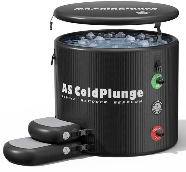 Main image of XL Ice Bath Tub for Cold Plunge, 120 Gal Ice Plunge Tub with Insulated Lid, Step Stool, Portable Inflatable Ice Pod Plunge Barrel, Easy Chiller Connection, Cold Therapy Indoor Outdoor