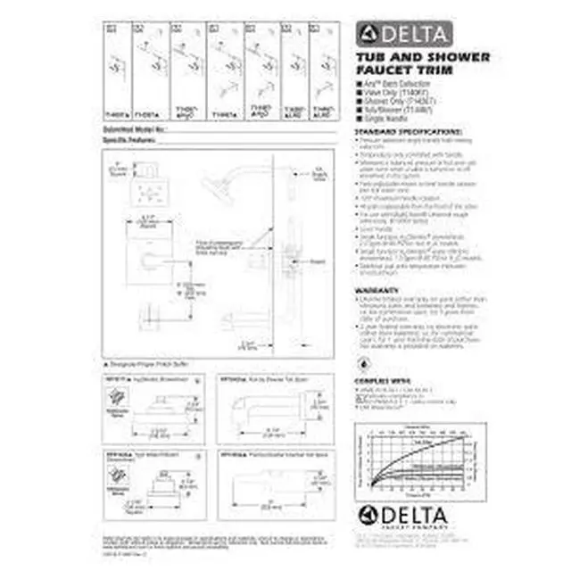 Alt view image 2 of 2 - Faucet Ara 14 Series Single-Function Shower Trim Kit with Single-Spray H2Okinetic Shower Head, Stainless T14267-SS (Valve Not Included)
