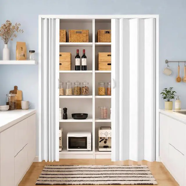 Main image of 60x80in PVC Accordion Door Interior with Strong Magnetic Closure & Lock | Space saving PVC accordion folding door with magnetic closure & handle, easy to Clean,easy install, ideal for closet,bathroom