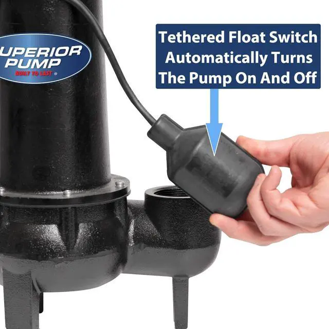 Alt view image 6 of 6 - 93501 1/2-Horsepower Cast Iron Sewage Pump with Tethered Float Switch