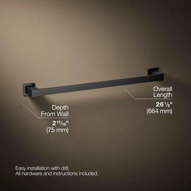 Alt view image 4 of 6 - 26634-BL Honesty® 24" Towel bar, Matte Black