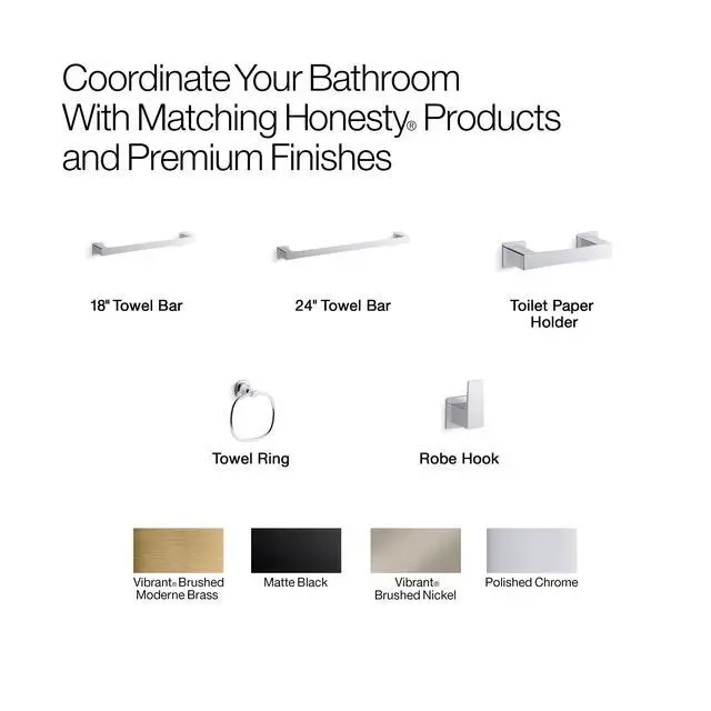Alt view image 5 of 6 - 26634-BL Honesty® 24" Towel bar, Matte Black