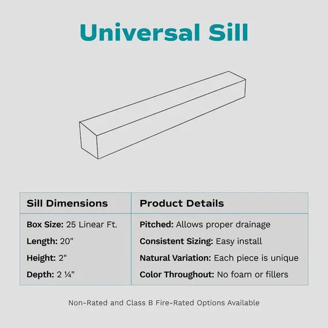 Alt view image 2 of 6 - Evolve Stone Universal Sill DP Non-Rated (25 lin. ft.)