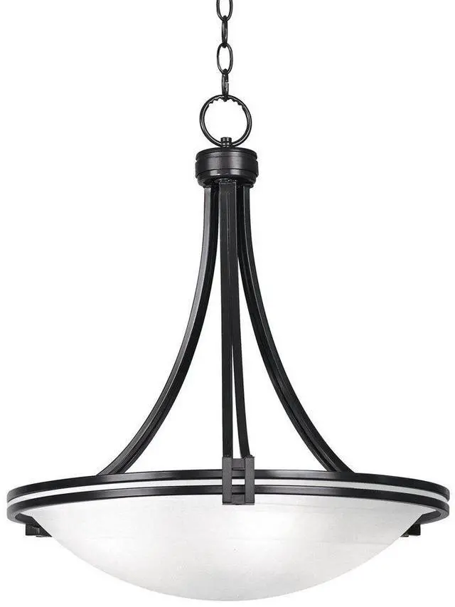 Main image of Deco Oil Rubbed Bronze Pendant Chandelier 21 1/2" Wide Modern Marbleized Glass Bowl 3-Light Fixture Dining Room House Foyer Entryway Kitchen Bedroom Living Room High Ceilings