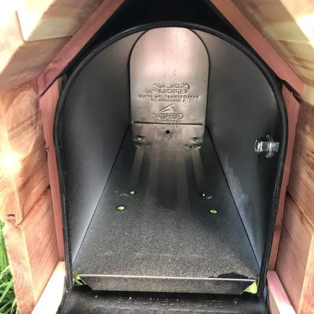 Alt view image 2 of 5 - The Stone Bridge Cedar Mailbox | Simple and Beautiful Cedar Mailbox with Metal Insert | Cedar Chalet | in USA | Made with Aromatic Red Cedar