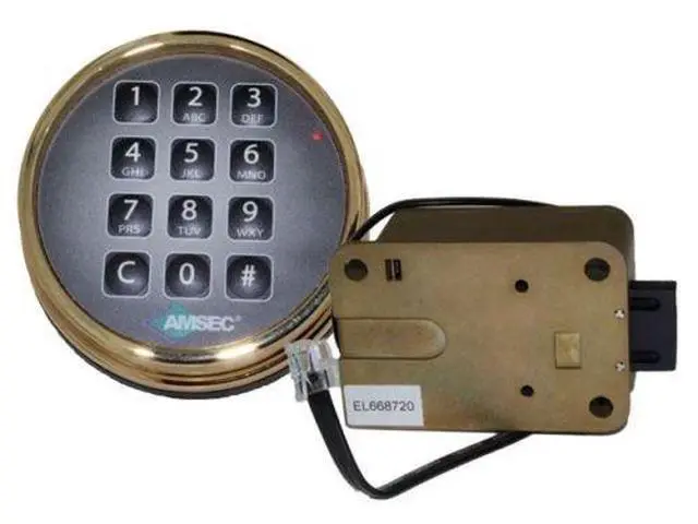 Alt view image 2 of 3 - Amsec ESL10XL Electronic Keypad & Lock - Brass Finish