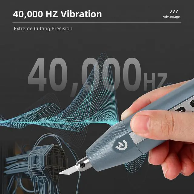 Alt view image 6 of 6 - C1 Lite Wireless Ultrasonic Cutter, 40,000Hz Electric Craft Knife, 3 Power Modes & LED, Portable Hobby Tool for 3D Print Support Removal, Plastic Model, Leather, Wood & DIY Makers